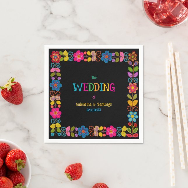 Modern Mexican wedding paper Napkin (Insitu)
