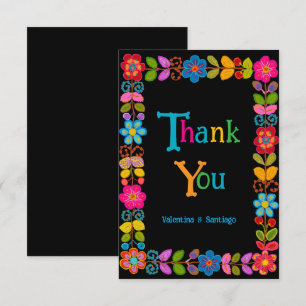 Modern Mexican wedding Thank You Card