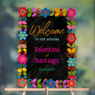Modern Mexican welcome wedding  Acrylic Sign