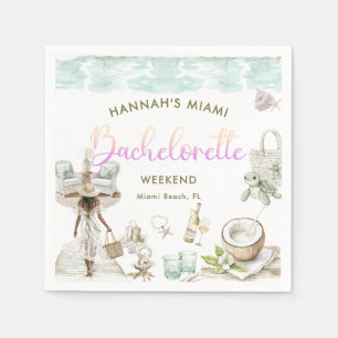 Modern Miami Beach Bachelorette Weekend Napkin