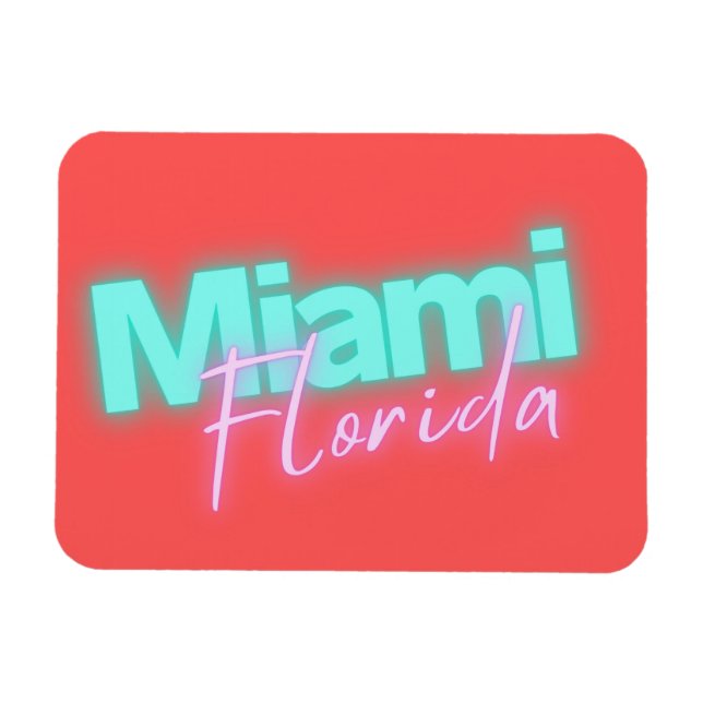 Modern Miami Neon Lights  Magnet (Horizontal)