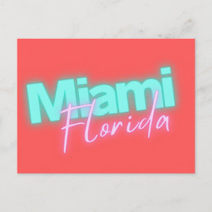 Modern Miami Neon Lights Postcard
