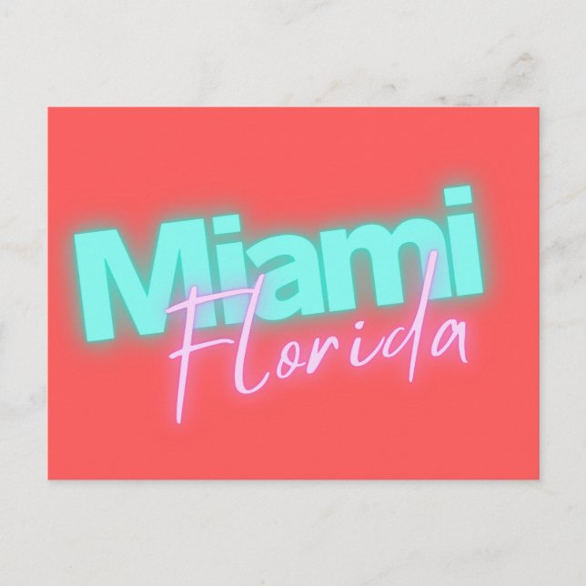 Modern Miami Neon Lights  Postcard (Front)