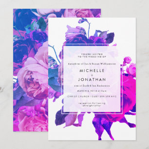 Modern Miami Roses Wedding Invitation