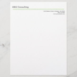 Modern micro dot apple green grey tech business personalized letterhead