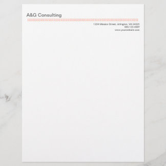 Modern micro dot cherry red grey tech business letterhead design
