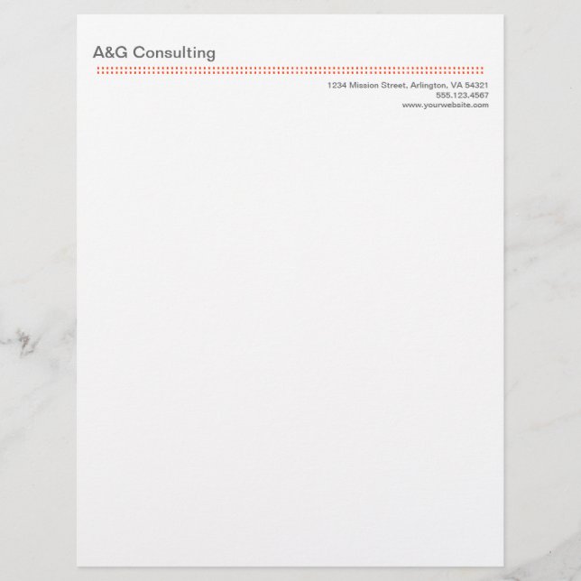 Modern micro dot cherry red grey tech business letterhead design (Front)