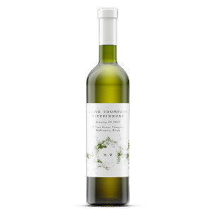 Modern Micro Eucalyptus Wreath Monogram Wedding Wine Label