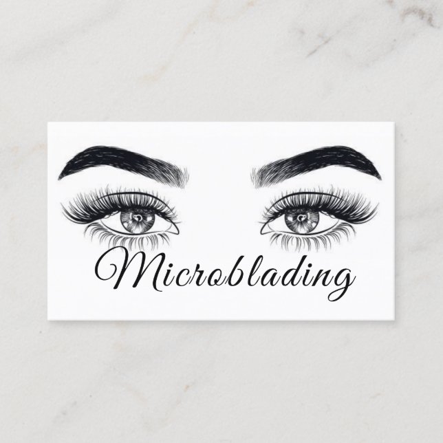 Modern Microblading , Eyebrows,  Permanent Makeup Business Card (Front)