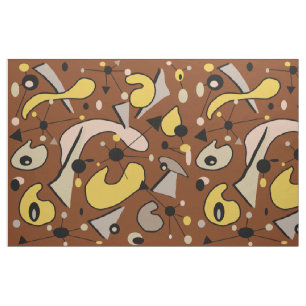 Modern Mid Century 1950s Atomic Organic Shapes Fabric