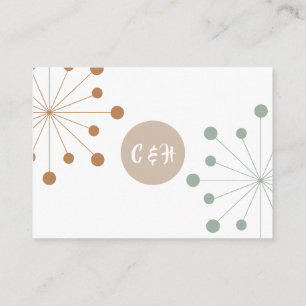 Modern Mid Century Atomic Starburst Wedding  Enclo Enclosure Card