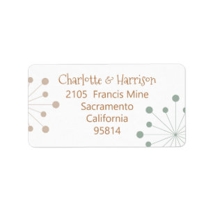 Modern Mid Century Atomic Starburst Wedding  Label