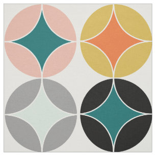 Modern Mid Century Big Circles Repeat Patterned Fabric