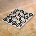 Modern Mid Century Black And Cream Circles Pattern Tile<br><div class="desc">A cool stylish mid-century abstract black and cream circles pattern design. Designed by Thisisnotme©</div>