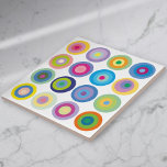 Modern Mid Century Colourful Circles Pattern Tile<br><div class="desc">A cool stylish mid-century abstract colourful circles pattern design. Designed by Thisisnotme©</div>