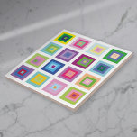 Modern Mid Century Colourful Squares Pattern Tile<br><div class="desc">A cool stylish mid-century abstract colourful squares pattern design. Designed by Thisisnotme©</div>