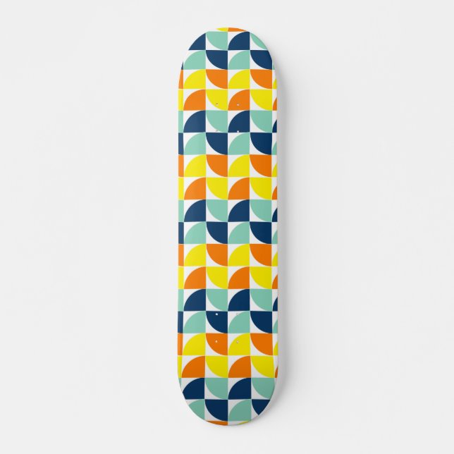 Modern Mid Century Geometric Cool Skateboard (Front)