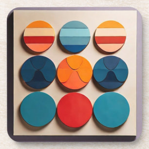 Modern Mid Century Geometric Pattern Coaster