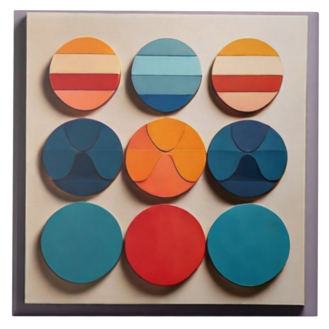 Modern Mid Century Geometric Pattern Tile (Front)