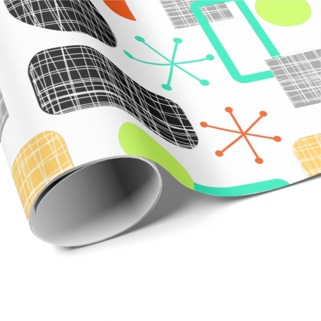 Modern Mid Century Geometric Pattern Wrapping Paper (Roll Corner)