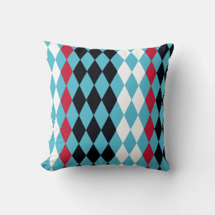 Modern Mid-Century mod retro diamonds Harlequin Cushion