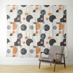 Modern Mid-Century Pattern Tapestry