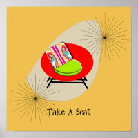 Modern Mid Century Retro Style Chair Illustration