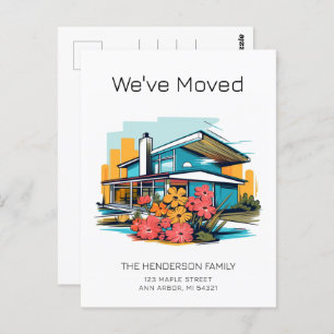 Modern Mid Century We've Moved Announcement Postcard