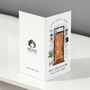 Modern Mid-Century Wooden Door Photo & Services  Business Card