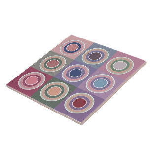 Modern Midcentury colourful circle pattern  big Tile