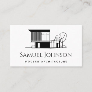 Modern Midcentury Residential Building Architect   Business Card