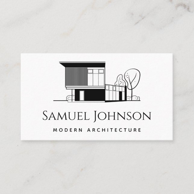 Modern Midcentury Residential Building Architect   Business Card (Front)