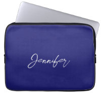 Modern Midnight Blue Plain Unique Handwriting Name
