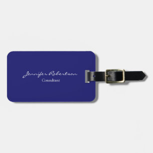 Modern Midnight Blue Plain Unique Luggage Tag