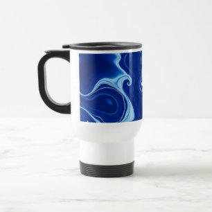 Modern Midnight Indigo Blue Ink Wash Custom Travel Mug