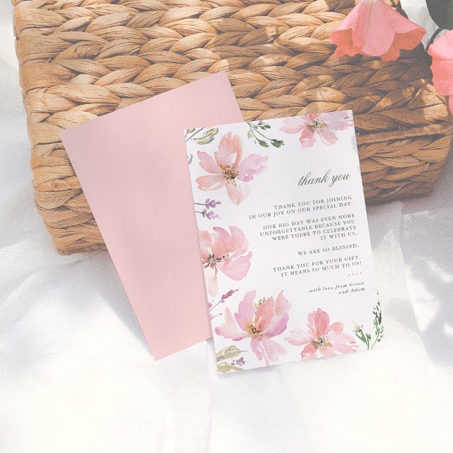 Modern Midsummer Watercolor Floral Thank You (Creator Uploaded)