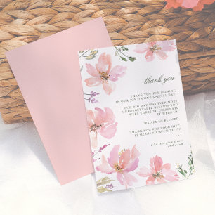 Modern Midsummer Watercolor Floral Thank You Card