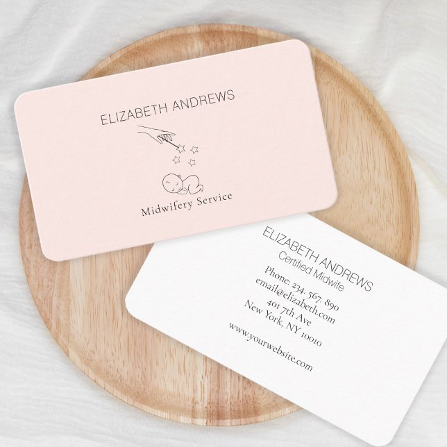 Modern, Midwife, Birth Doula Business Card (Creator Uploaded)