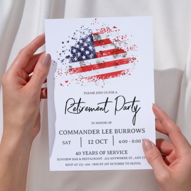 Modern Military Retirement Party Invitation (Creator Uploaded)