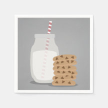 Modern Milk and Cookies Paper Plates