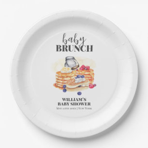 Modern Milk Berry Pancake Brunch Baby Shower Paper Plate