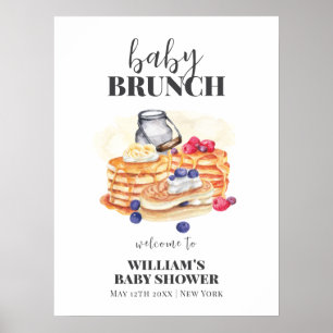 Modern Milk Pancake Brunch Baby Shower Welcome Poster