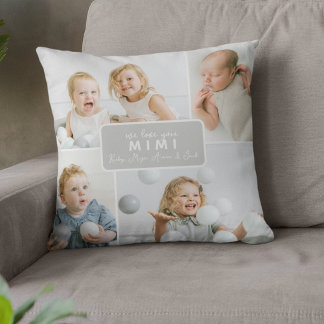 Modern Mimi 4 Photo Gray Cushion