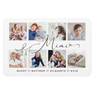 Modern Mimi Script   Grandchildren Photo Collage Magnet
