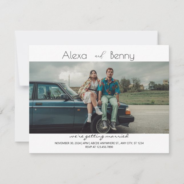 Modern mimimalist wedding Invitation (Front)