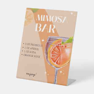 Modern Mimosa Bar Aperol Spritz Bridal Shower  Pedestal Sign