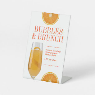 Modern Mimosa Cocktail Bar or Table Brunch LTO Pedestal Sign