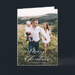 Modern minimal 1 photo Christmas elegant script Holiday Card<br><div class="desc">Modern minimal foliage wreath year to remember script holiday Christmas card. Hand painted eucalyptus,  minimal foliage and modern rustic rattan wreath give this holiday card a luxurious feel. In classy greens,  browns and greys.</div>