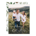 Modern minimal 1 photo Christmas elegant script