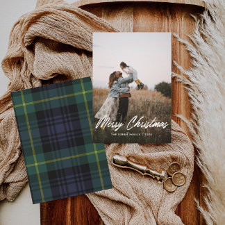 Modern Minimal 1 Photo Christmas Flat Holiday Card